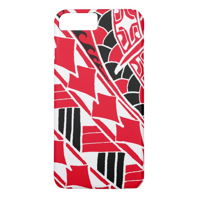 Funda De Case-Mate Para iPhone Tatuaje rojo polinesio (Reverso)