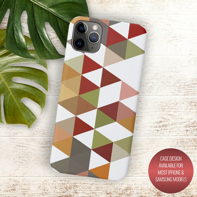 Funda De Case-Mate Para iPhone Taupe verde oscuro marrón arte de polígono blanco (Subido por el creador)