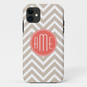 title_seo2 Taupe y Coral Elegante Monograma Personalizado