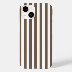 Funda Para iPhone 14 De Case-Mate Taupe y rayas de caramelo blanco