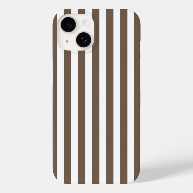 Funda De Case-Mate Para iPhone Taupe y rayas de caramelo blanco (Reverso )