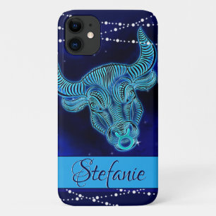 11 Taurus en el estuche para iPhone Funda azul oscuro
