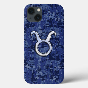title_seo2 Taurus Zodiac sobre el Camo Digital Azul de la Mar