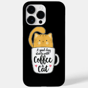 Funda Para iPhone 14 Pro Max De Case-Mate Taza De Café Gato Naranja Divertida Amante Gatos 