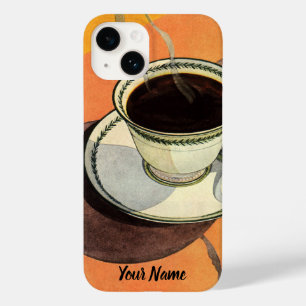 Funda Para iPhone 14 De Case-Mate Taza de café vintage, platillo, cuchara, diner ret