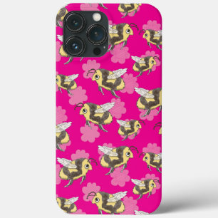 iPhone 13 Pro Max Taza para salvar las abejas en funda rosa floral p