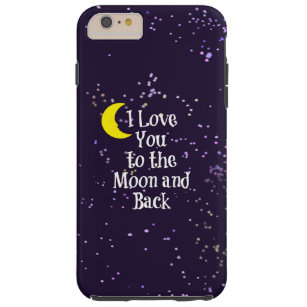 Funda Resistente Para iPhone 6 Plus Te amo a la luna y a la espalda - hombre en la lun