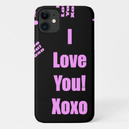 Funda Para iPhone 11 Te amo con letras rosas