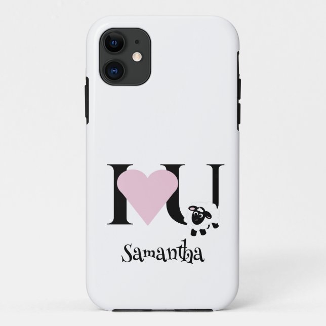 Funda De Case-Mate Para iPhone Te amo cute Personalizado oveja Funda-mate iPhone  (Reverso)