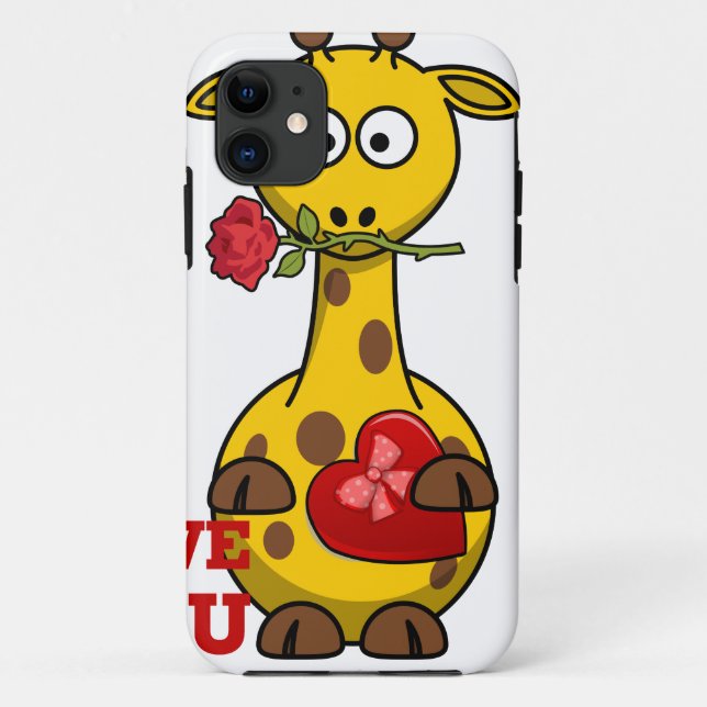 Funda De Case-Mate Para iPhone te amo, giraffe (Reverso)