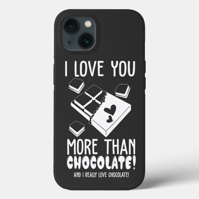 Funda De Case-Mate Para iPhone Te amo más que el chocolate en blanco (Reverso )