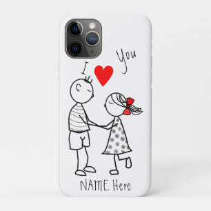 Funda Para iPhone 11 Pro Te Amo - Pareja Cuta - Texto Personalizado / Nombr