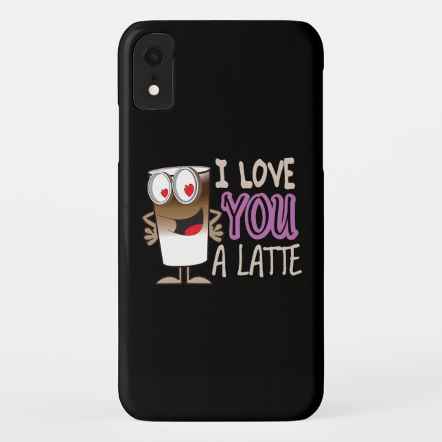 Funda De Case-Mate Para iPhone Te amo un latte (Reverso)