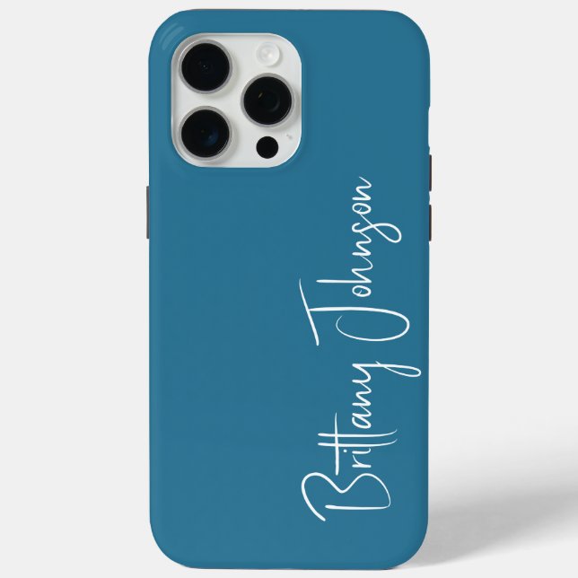 Funda De Case-Mate Para iPhone Té verde con monograma (Reverso )