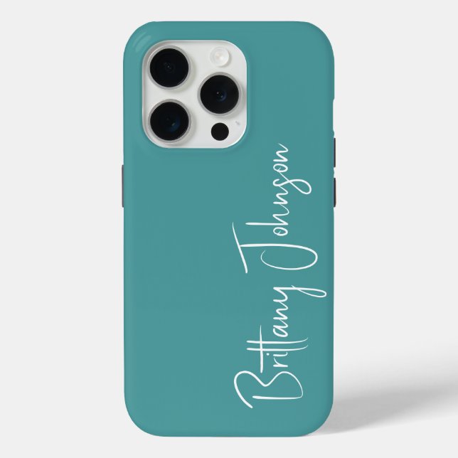 Funda De Case-Mate Para iPhone Té verde con monograma (Reverso )