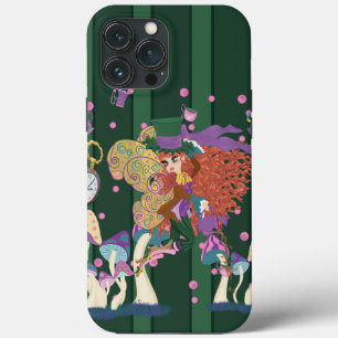 Funda Para iPhone 13 Pro Max Tea Fiesta Fairy, Vintage Watch y champiñones