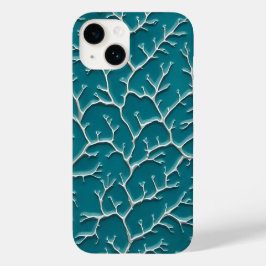 Funda Para iPhone 14 De Case-Mate Teal Blue iPhone Case with Vein Texture
