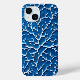 Funda Para iPhone 15 Teal Branch Texture iPhone Case Modern Design