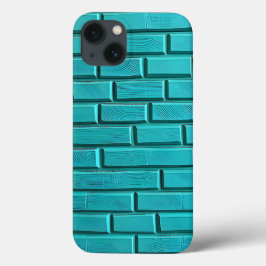 Funda Para iPhone 13 Teal Brick Wall iPhone Case Cool Design