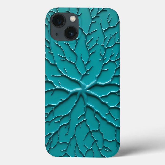 Funda De Case-Mate Para iPhone Teal Embossed Organic Style iPhone Case (Reverso)