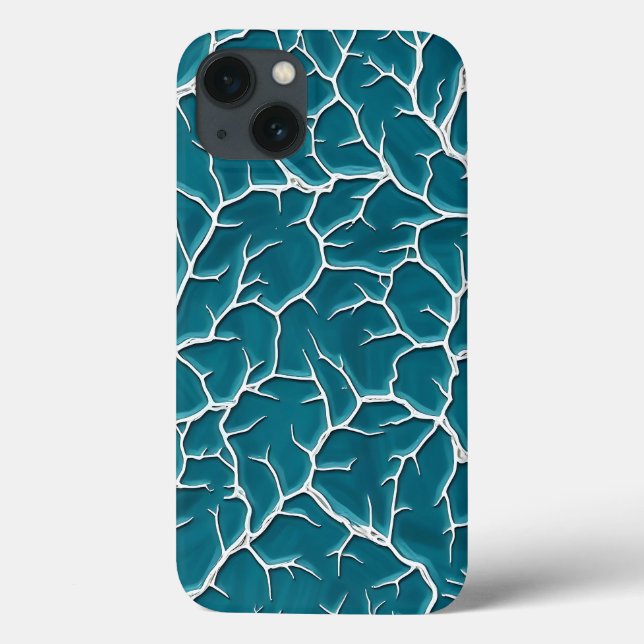 Funda De Case-Mate Para iPhone Teal Lightning Texture iPhone Case Design (Reverso)