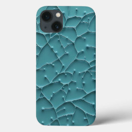 Funda Para iPhone 13 Teal Organic Texture iPhone Case Modern Style