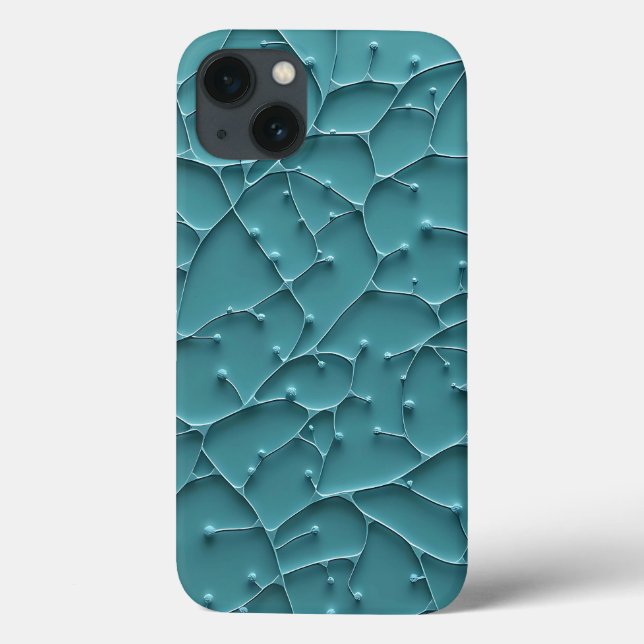 Funda De Case-Mate Para iPhone Teal Organic Texture iPhone Case Modern Style (Reverso)