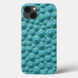 Funda Para iPhone 13 Teal Spiral Pattern iPhone Case Stylish Look