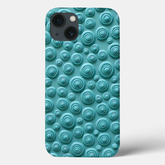 Funda De Case-Mate Para iPhone Teal Spiral Pattern iPhone Case Stylish Look (Reverso)