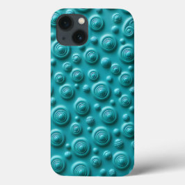 Funda Para iPhone 13 Teal Spiral Texture iPhone Case Cool Design