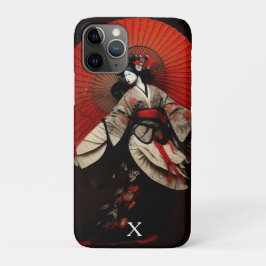 Funda Para iPhone 11 Pro Teatro Kabuki dramático negro y rojo