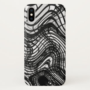 Funda Para iPhone X Techo blanco y negro ondulado, imágenes del SVP