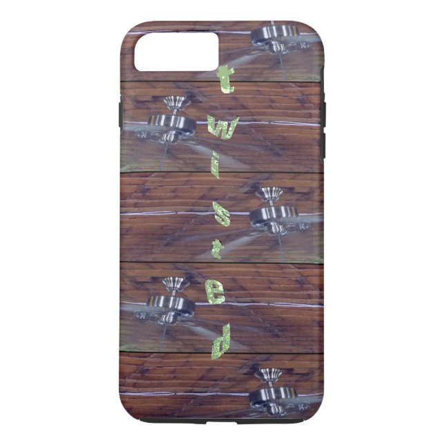 Funda De Case-Mate Para iPhone Techo de Madera, Ventiladores de Cromo (Reverso)