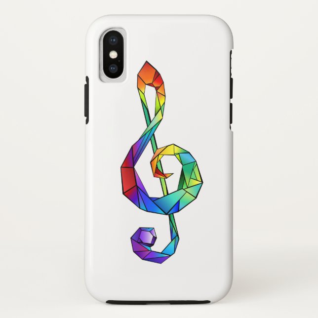 Funda De Case-Mate Para iPhone Tecla musical arcoiris tremendo clef (Reverso)