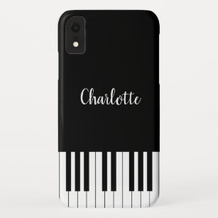 Funda Para iPhone XR Teclado de piano, cajas blancos y negros del