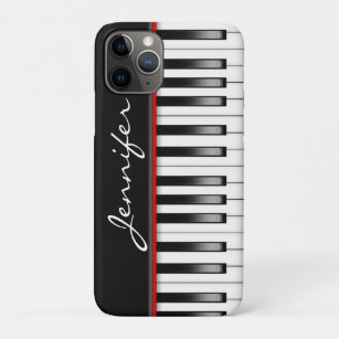 Funda Para iPhone 11 Pro Teclado de piano con nombre