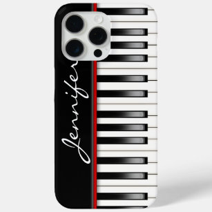 Funda Para iPhone 15 Pro Max Teclado de piano con nombre