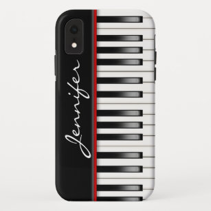 Funda Para iPhone XR Teclado de piano con nombre