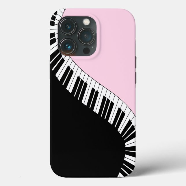 Funda De Case-Mate Para iPhone Teclado de piano Diseño de música en blanco y negr (Reverso )
