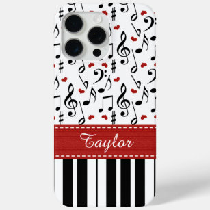 Funda Para iPhone 15 Pro Max Teclado de piano rojo