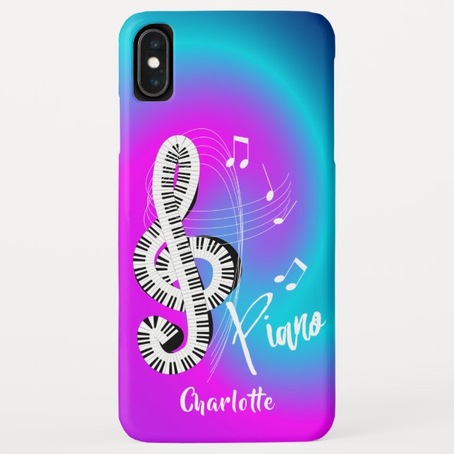 Funda De Case-Mate Para iPhone Teclado Piano Treble Clef Music Personalizado (Reverso)