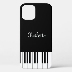 Funda Para iPhone 12 Teclado simple de piano negro y blanco