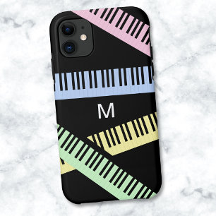 Funda Para iPhone 11 Teclas de piano amante de la música monograma mode