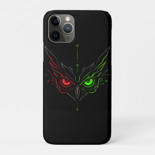 Funda Para iPhone 11 Pro Tecnología Tribal del Búho Malvado Neon en Arte Ci