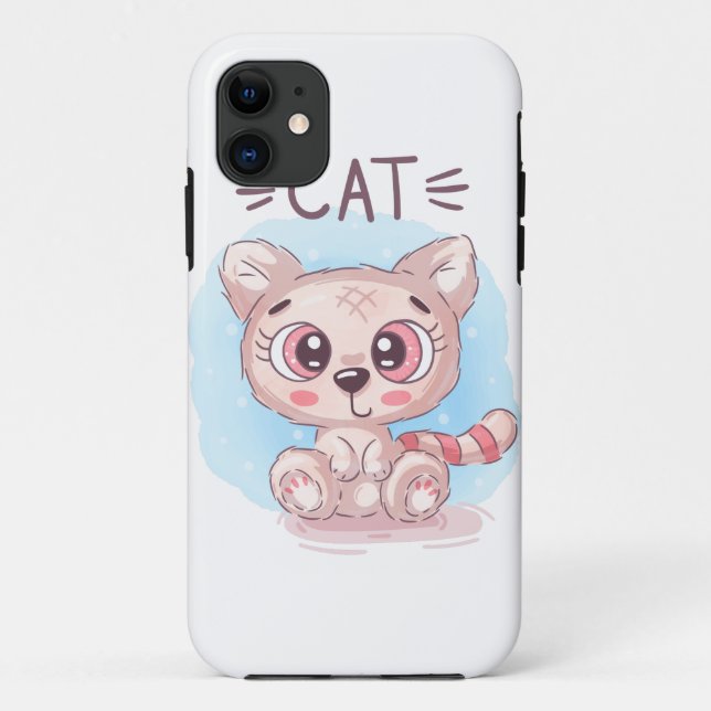 Funda De Case-Mate Para iPhone Teddy Cute Cat (Reverso)