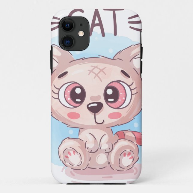 Funda De Case-Mate Para iPhone Teddy Cute Cat (Reverso)