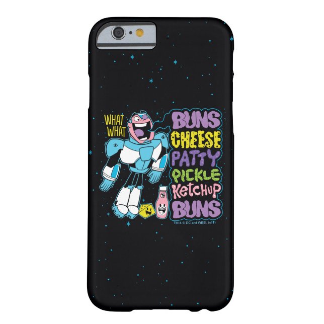 Funda De Case-Mate Para iPhone Teen Titans Go! | Cyborg Burger Rap (Reverso)