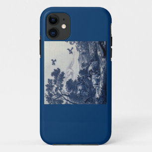 Funda Para iPhone 11 Teja azul antigua de Delft - ganado y pájaros