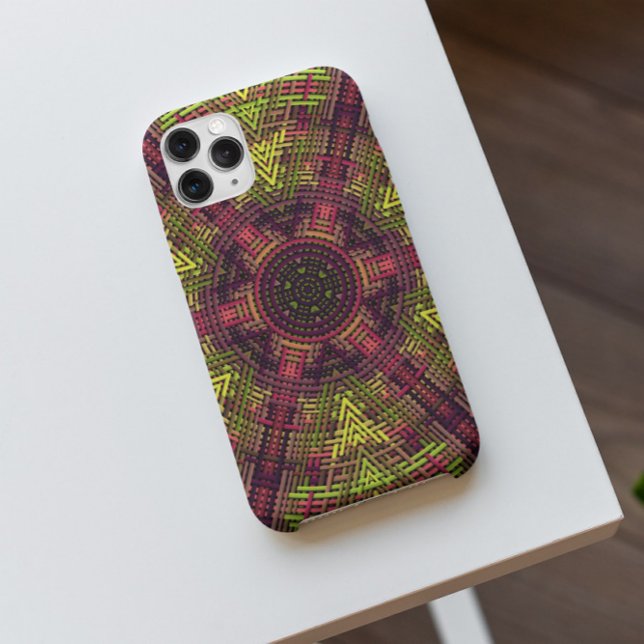 Funda De Case-Mate Para iPhone Tejer Mandala amarillo rosa y morado (Subido por el creador)