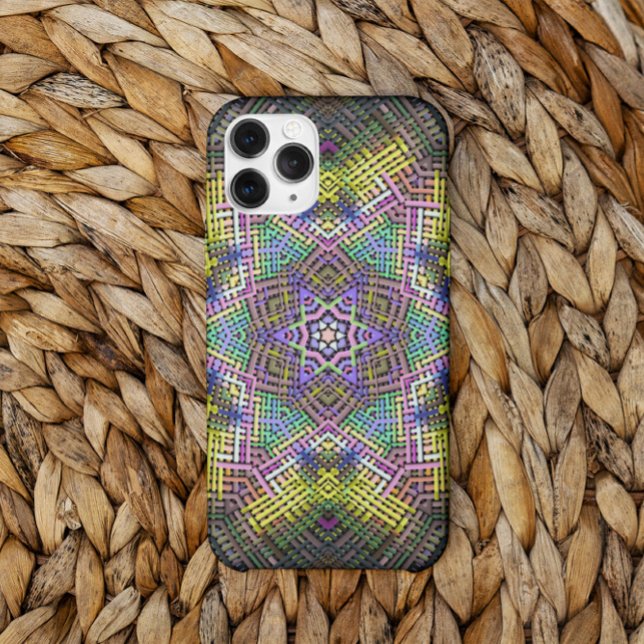 Funda De Case-Mate Para iPhone Tejer Mandala amarillo rosa y verde (Subido por el creador)
